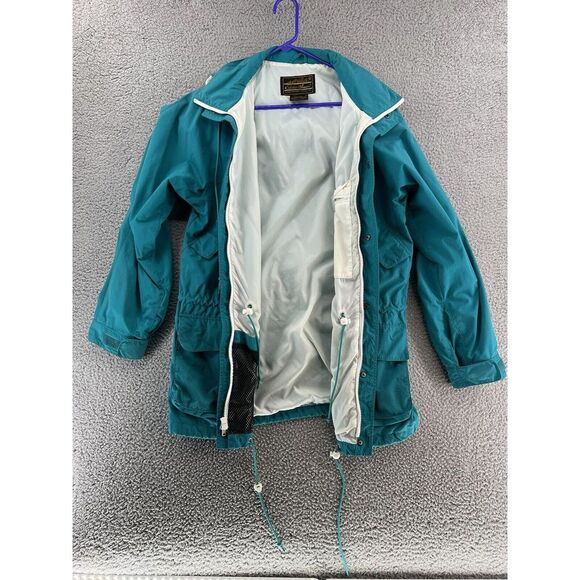 Vintage 90s‎ Eddie Bauer Nylon Full Zip Hoodie Windbreaker Rain Jacket Men Small - Picture 4 of 14